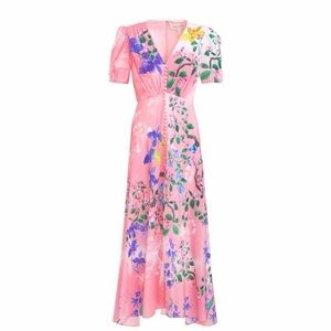 SALONI Pink Floral Maxi Dress